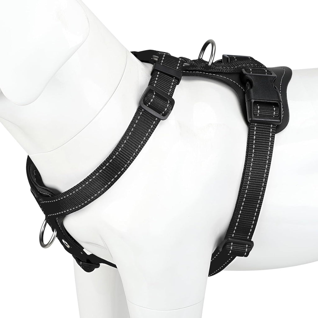 Plutus Pet Adjustable No Pull Dog Harness with Leather Accents, Heavy Duty Reflective Nylon Vest for Training, Hiking, Easy Walk Harness for Small, Medium, Large Dogs (Purple, L) - Image 10