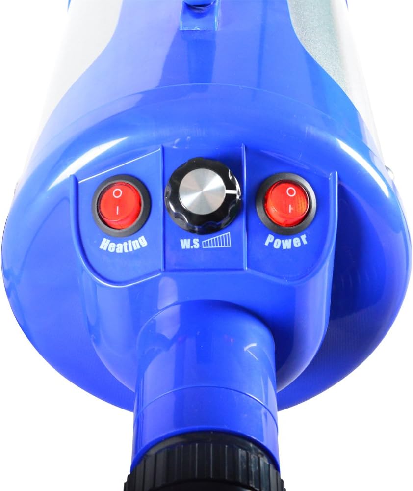 SHELANDY pet hair dryer with seven foot expandable flexible hose attached for dog grooming