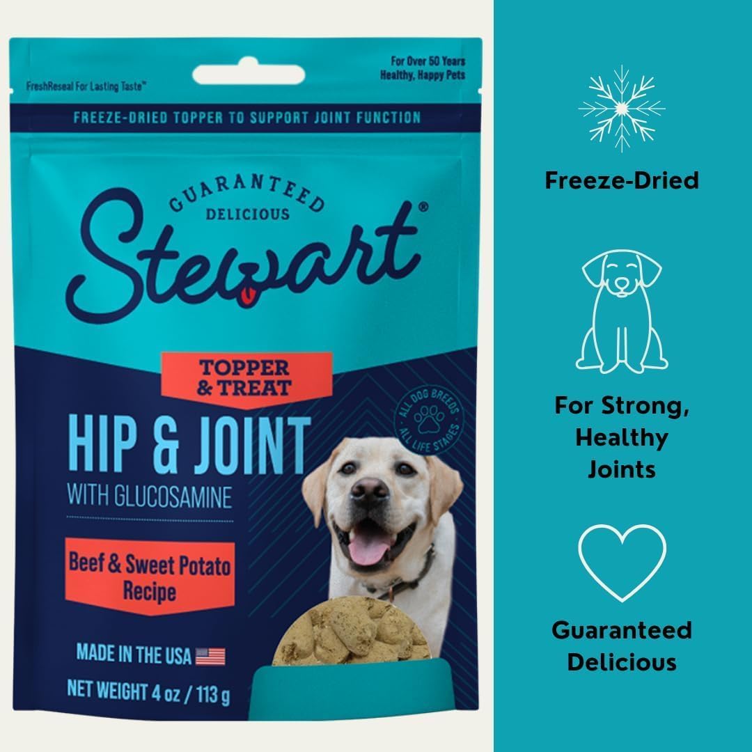 Stewart freeze dried beef and sweet potato recipe dog food topper ingredients panel