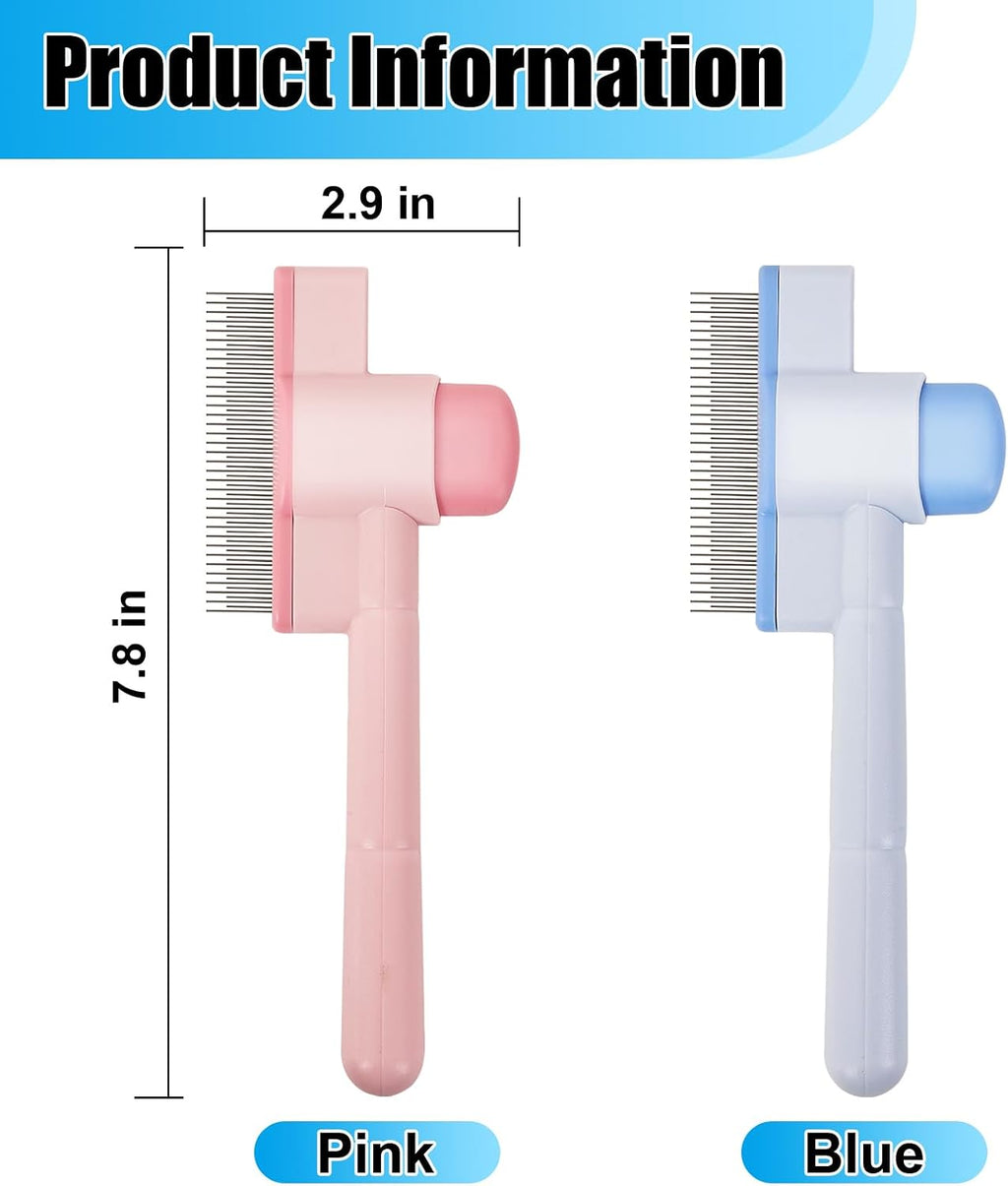 Wreyng self-cleaning pet grooming brush with stainless steel teeth