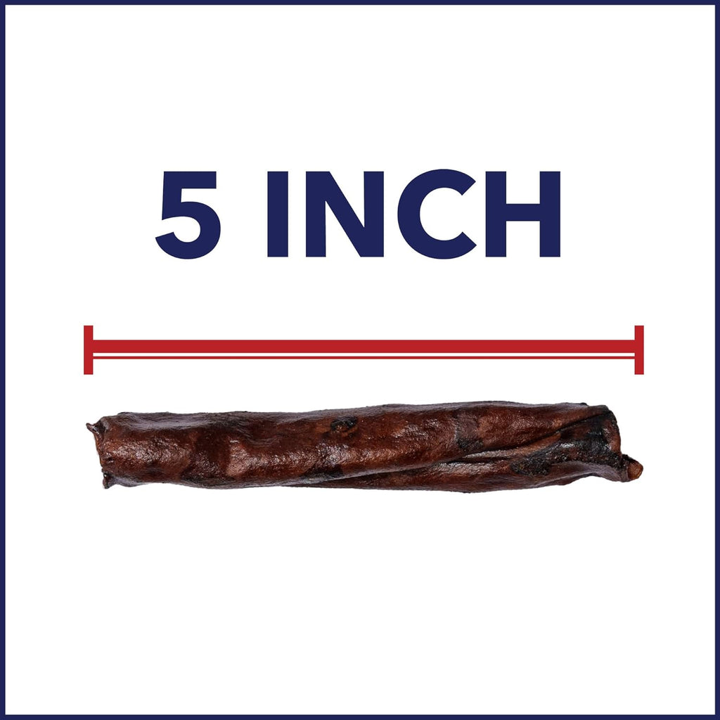 Highly digestible five inch beefhide chip rolls for dogs