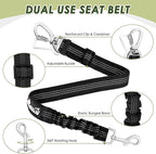 SlowTon Dog Seatbelt, 2 Pack Dog Seat Belt Car Leash Adjustable Elastic Bungee Buffer Heavy Duty Nylon Reflective Pet Safety Tether Connect to Dog Harness for Travel Riding in Vehicle (Daul Clip, B) - Image 4