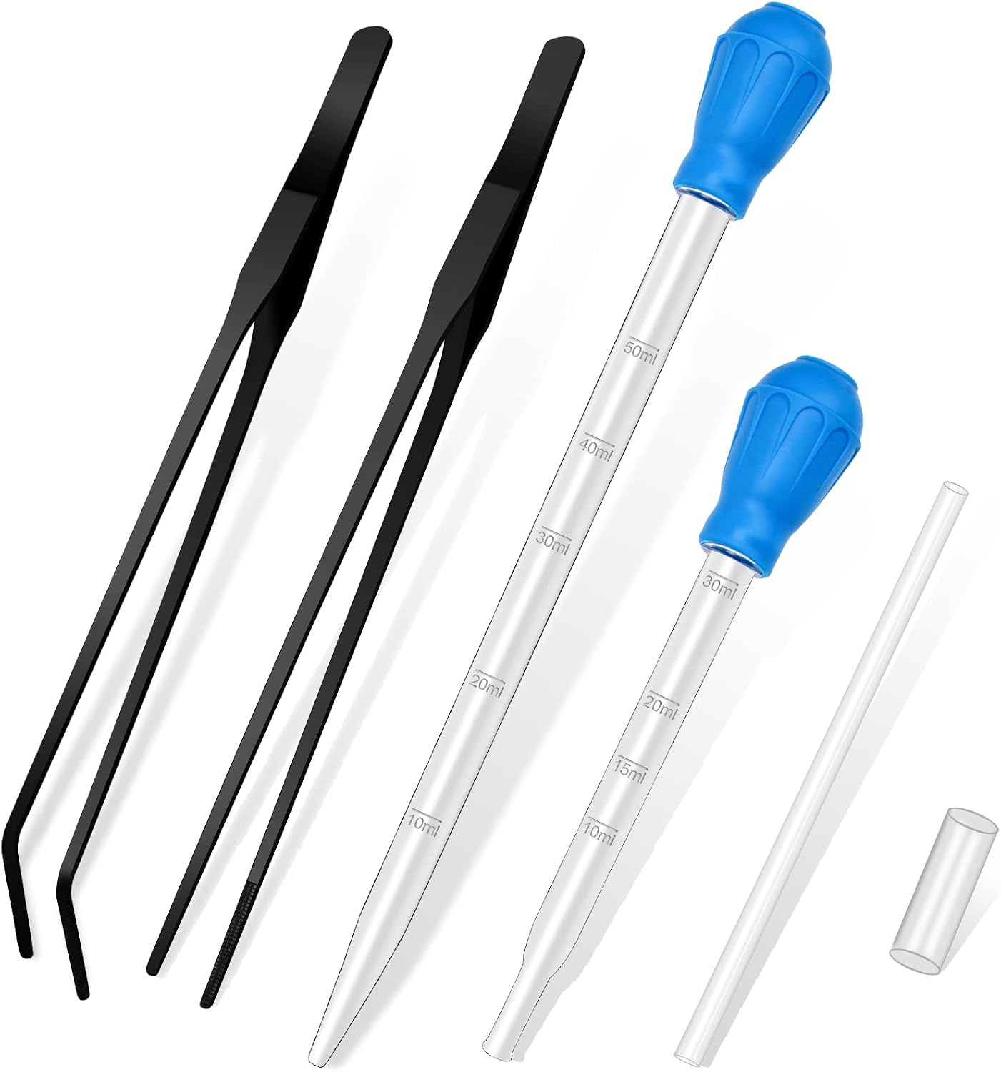 Ahier aquarium coral feeder and tweezers set front view for marine reef tank
