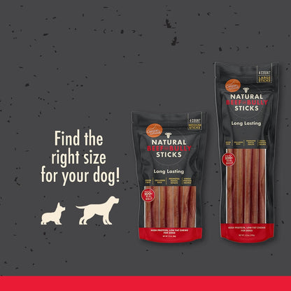 Long lasting collagen rich single protein dog treat package close up view.