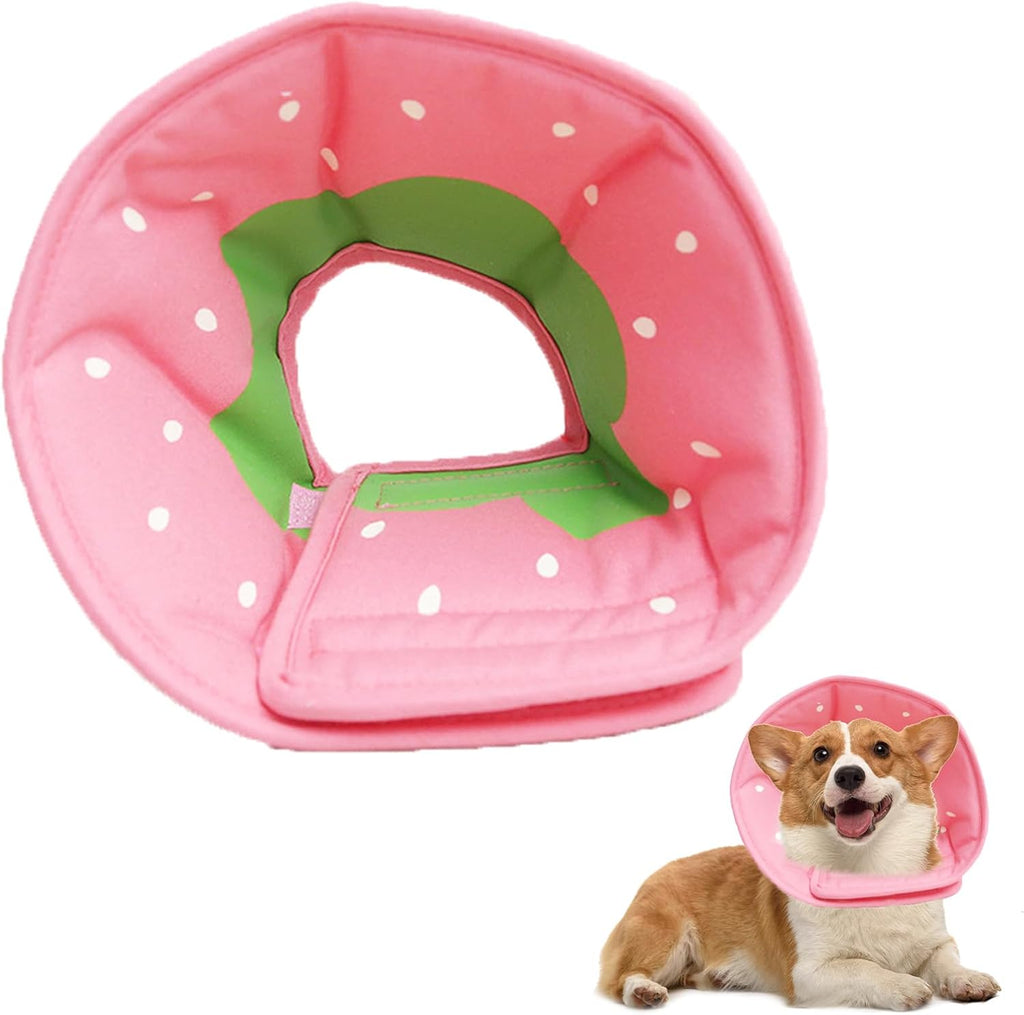 Soft Dog Cone Collar for Dogs After Surgery, Adjustable Dog Recovery Cone Collar for Medium Small Puppy Dogs and Cats to Stop Licking (Strawberry XL) - Image 10