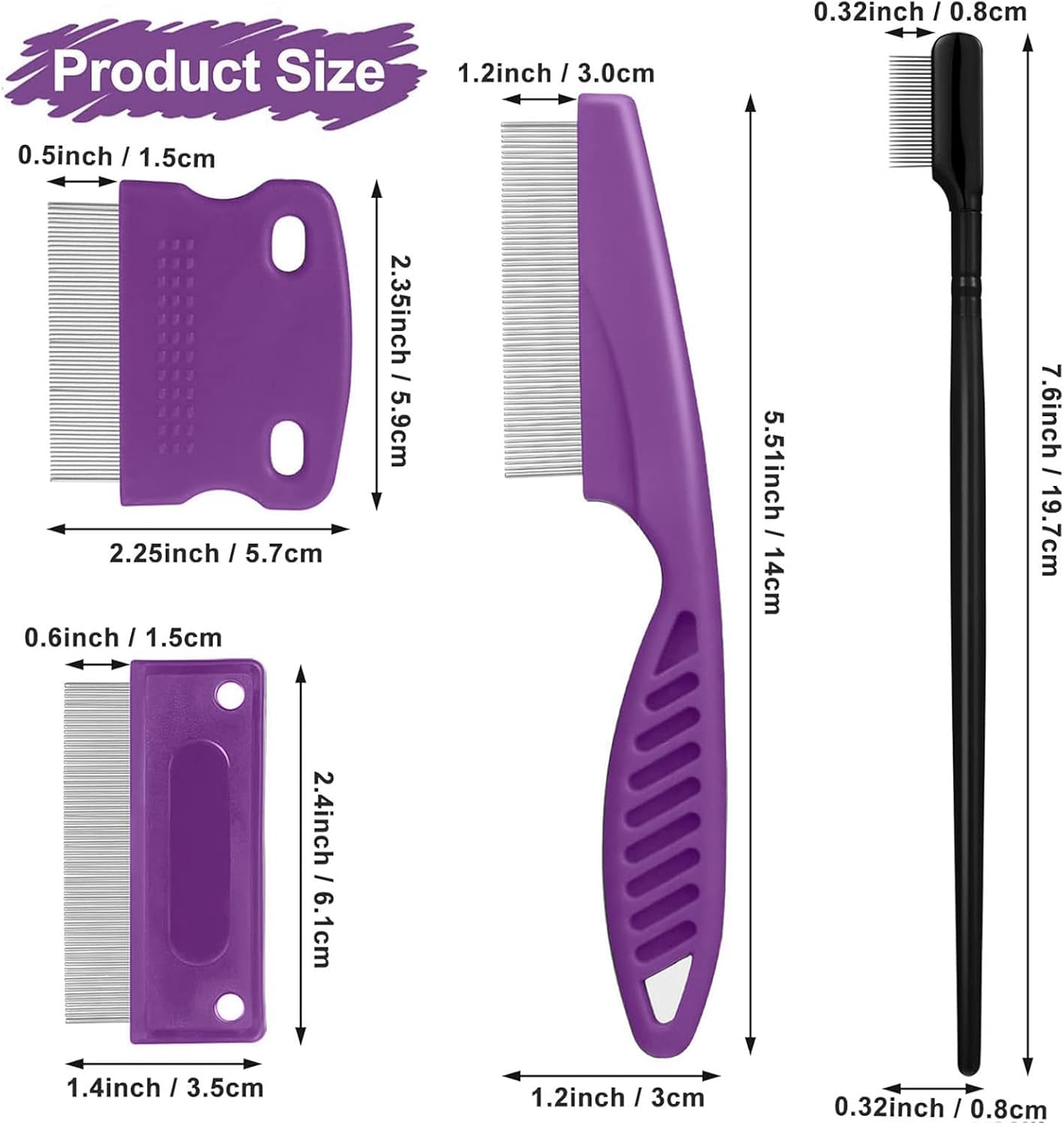 Close up of stainless steel teeth on pet eye grooming comb