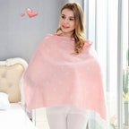 Oneupin pink cotton nursing cover front view for breastfeeding