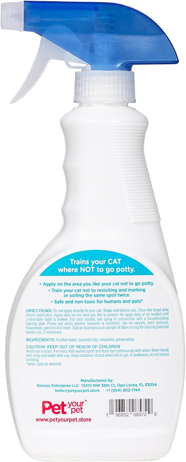 Pet safe urine marking deterrent spray product labeling details