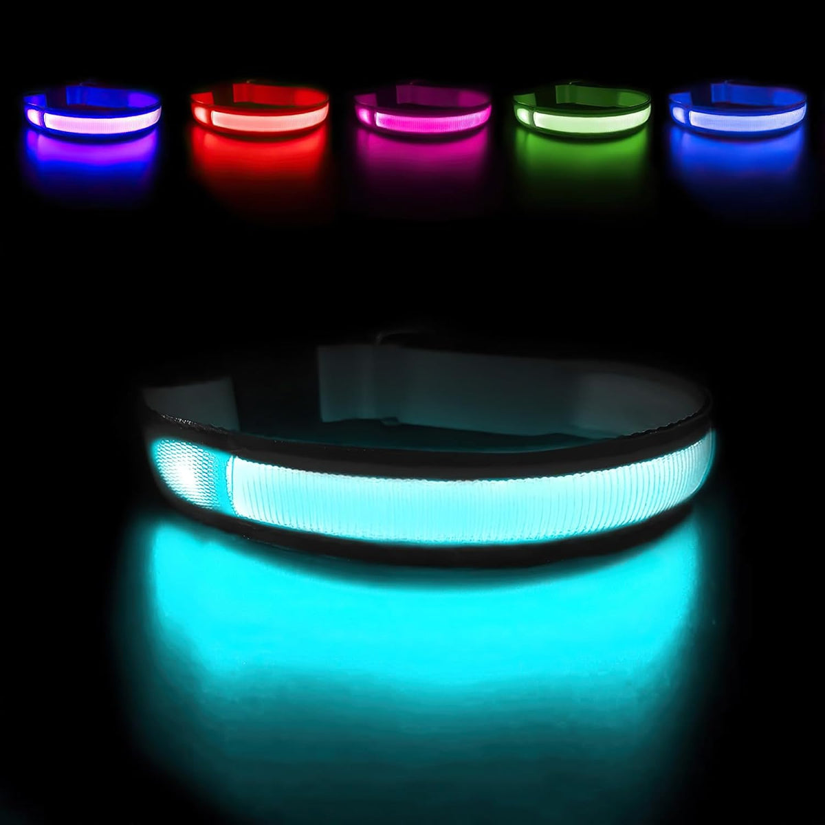 MASBRILL Light Up DogCollars-Rechargeable LED Dog Collar-Waterproof Night Walking Glowing Dog Collar for Small Medium Large Dogs - Image 11