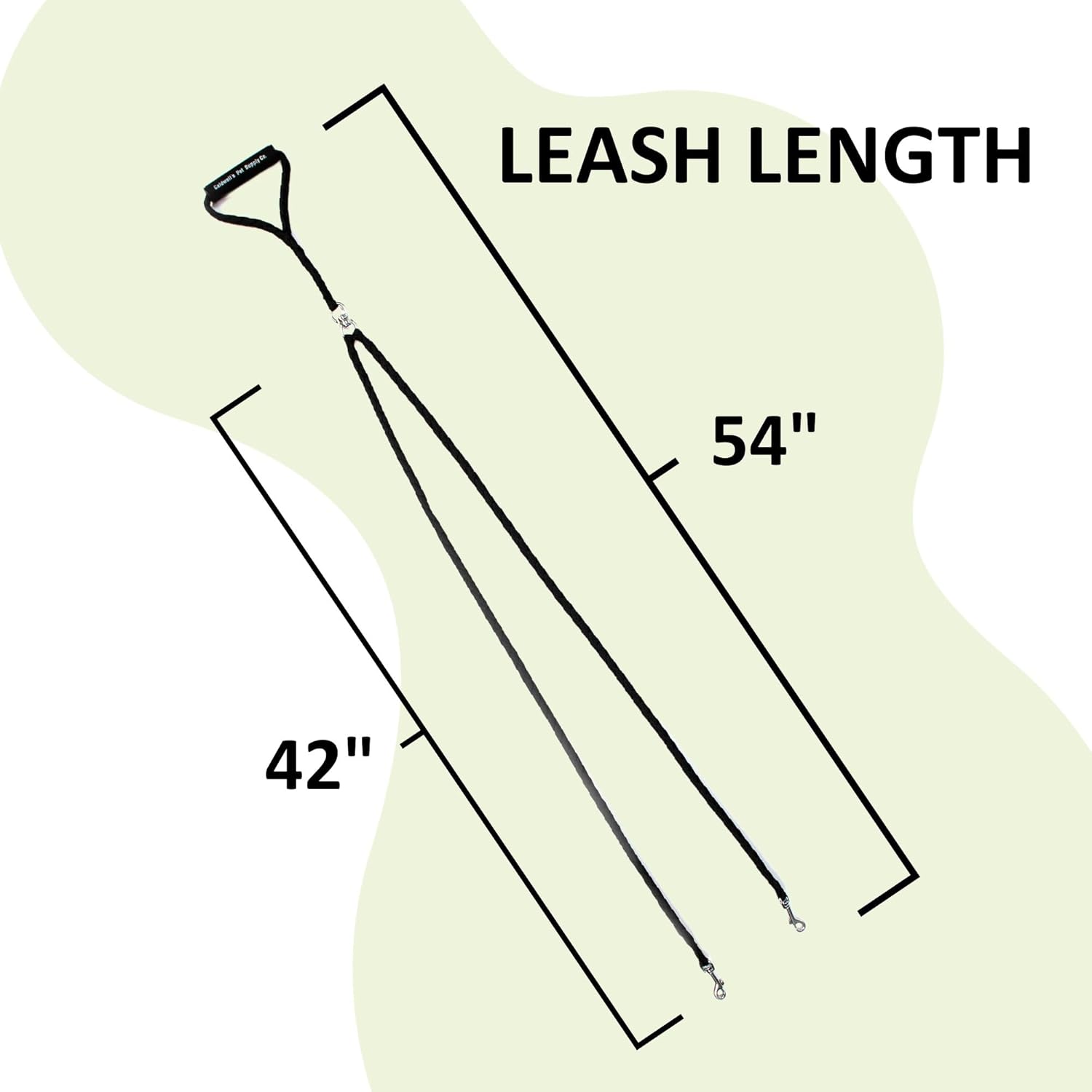 Heavy duty double dog leash showing the 360 degree tangle free swivel connector.