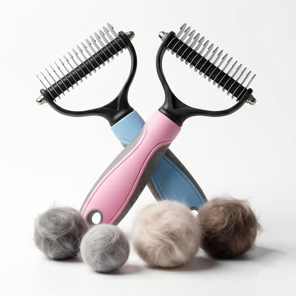 Vivanchor Pet Pro Deshedder, Double-Sided Deshedding Comb for Dogs & Cats - Stainless Steel Teeth, Non-Slip Handle, Gentle Knot Remover for All Coat Types (Blue) - Image 9