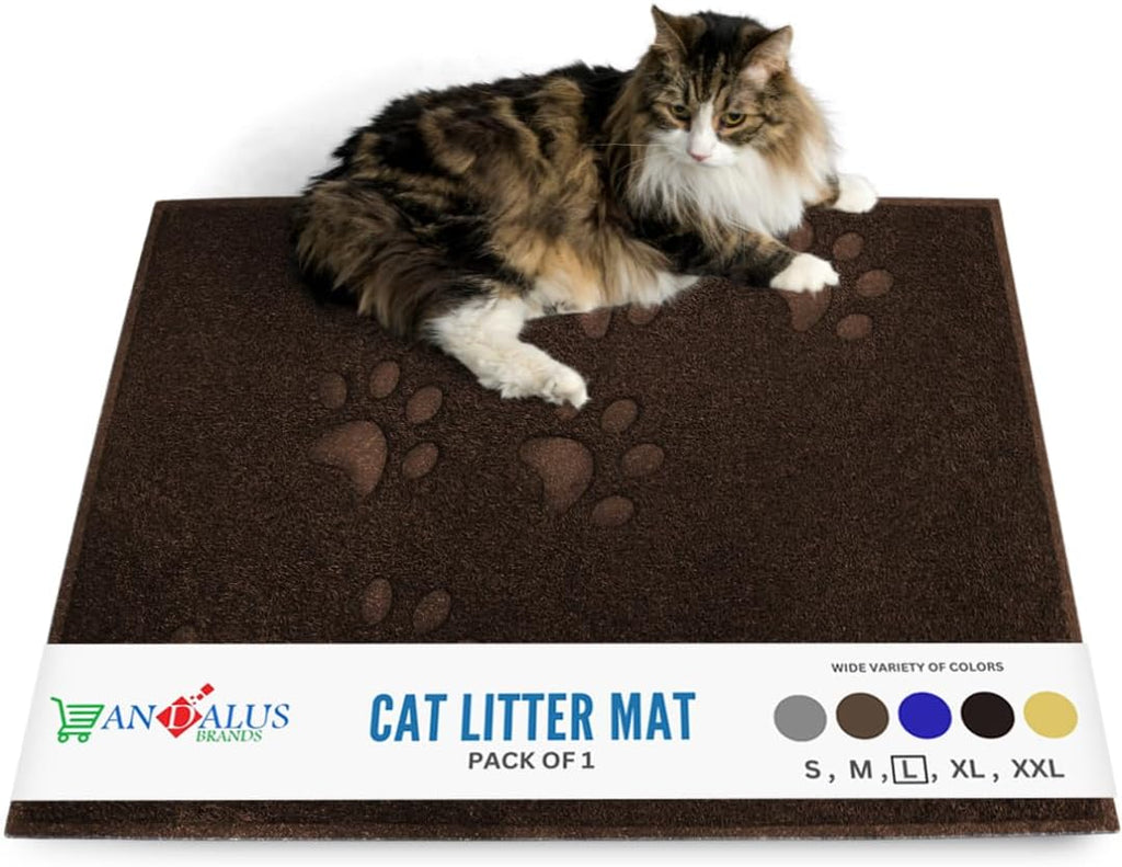 Andalus Small Cat Litter Mat, Pack of 1 - Waterproof, Non-Slip & Easy to Clean Cat Litter Box Mat for Extra Efficient Pet Litter-Trapping, Grey (15.75" X 11.75") - Image 9