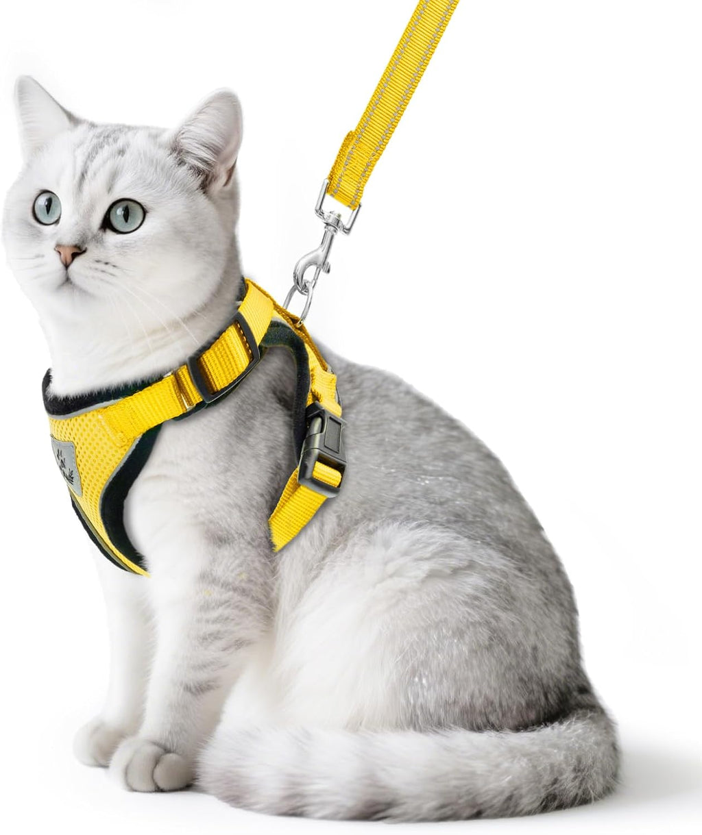 PUPTECK Cat Harness and Leash Set Escape Proof Reflective Cat Walking Harness Adjustable Soft Breathable Mesh Vest for Small Pets, Aquamarine, S - Image 11