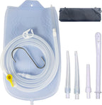 KYZETJD Silicone Enema Kit front view with 2 liter bag and long hose.