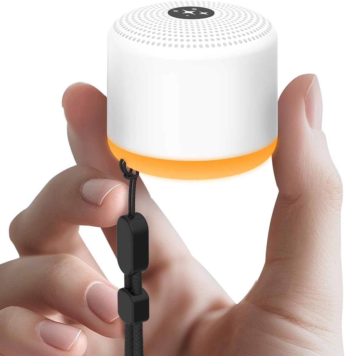 Soothing Sounds white noise machine front view showing compact portable design for sleep aid