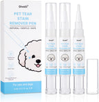 Oivolii Tear Stain Remover Pen Three Pack front view showing the product packaging and the three applicator pens.