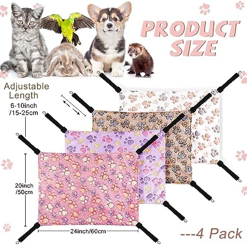Geelin hanging pet hammock displayed with adjustable straps and metal hooks