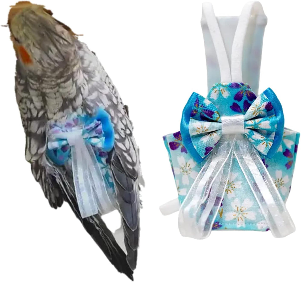 Bird Flight Suits Diapers, Parrot Diapers for Monk Parakeets, Cockatiels, Parrot Clothes Costume, Bird Training Nappy Suit Liners Clothes (Medium,White) - Image 13