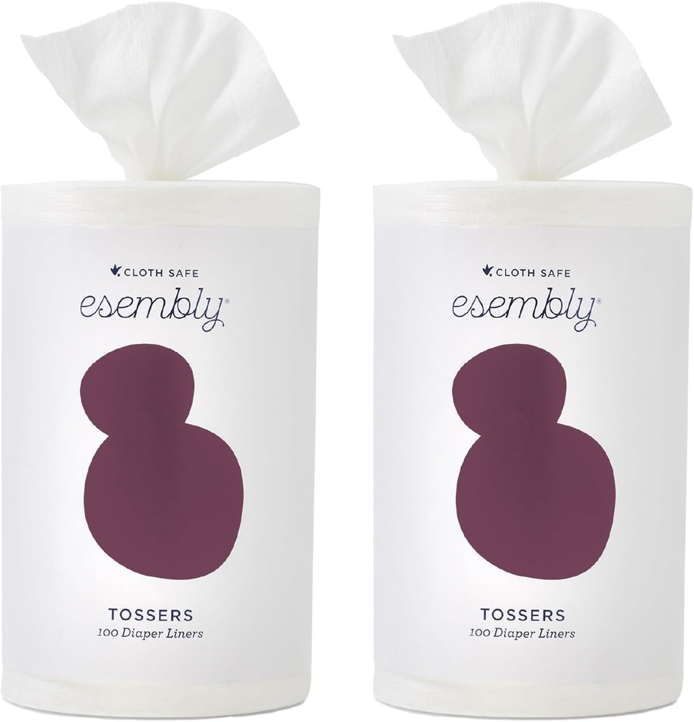 Esembly Tossers bamboo diaper liners 200 count pack front view