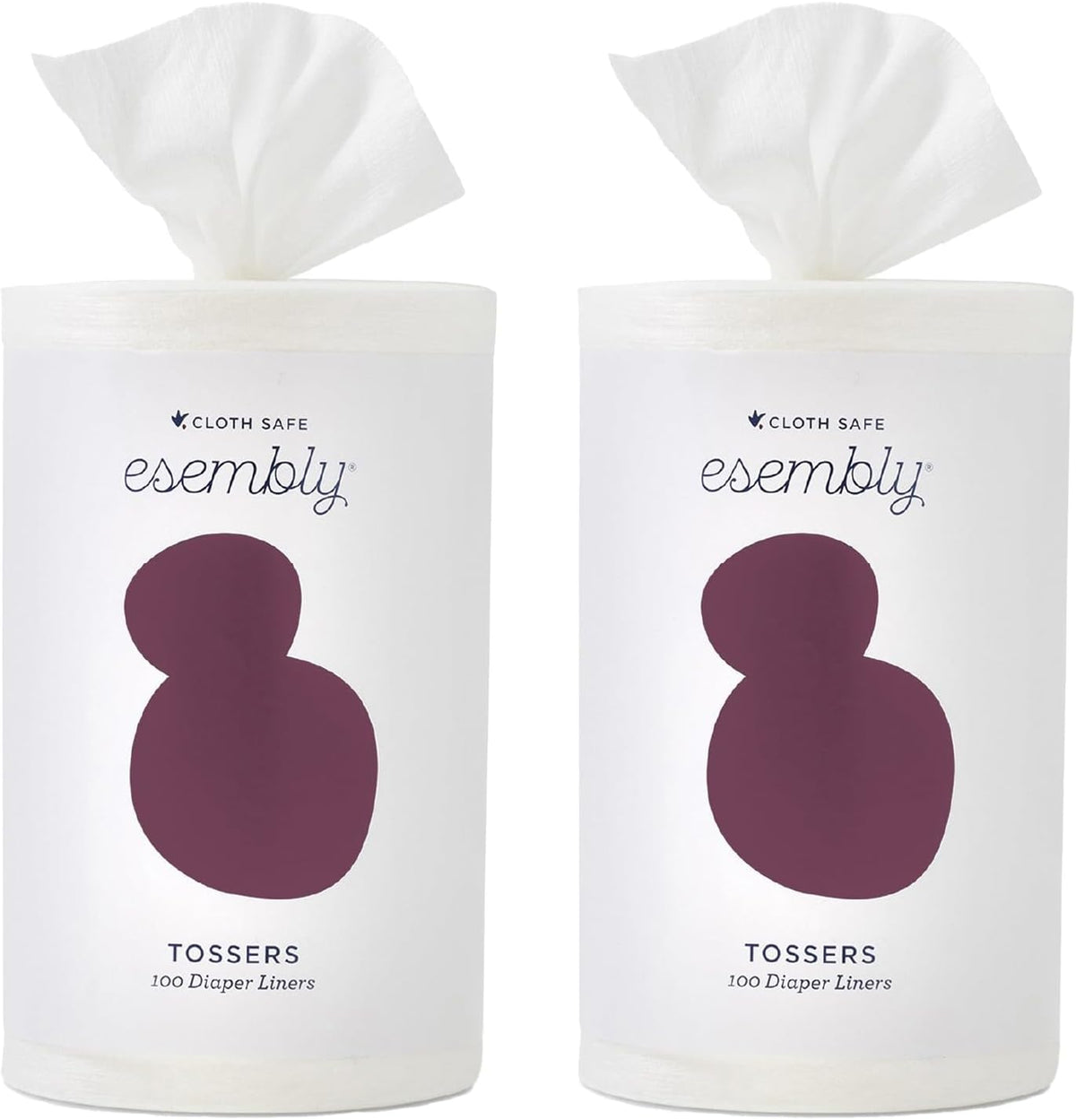 Esembly Tossers bamboo diaper liners 200 count pack front view