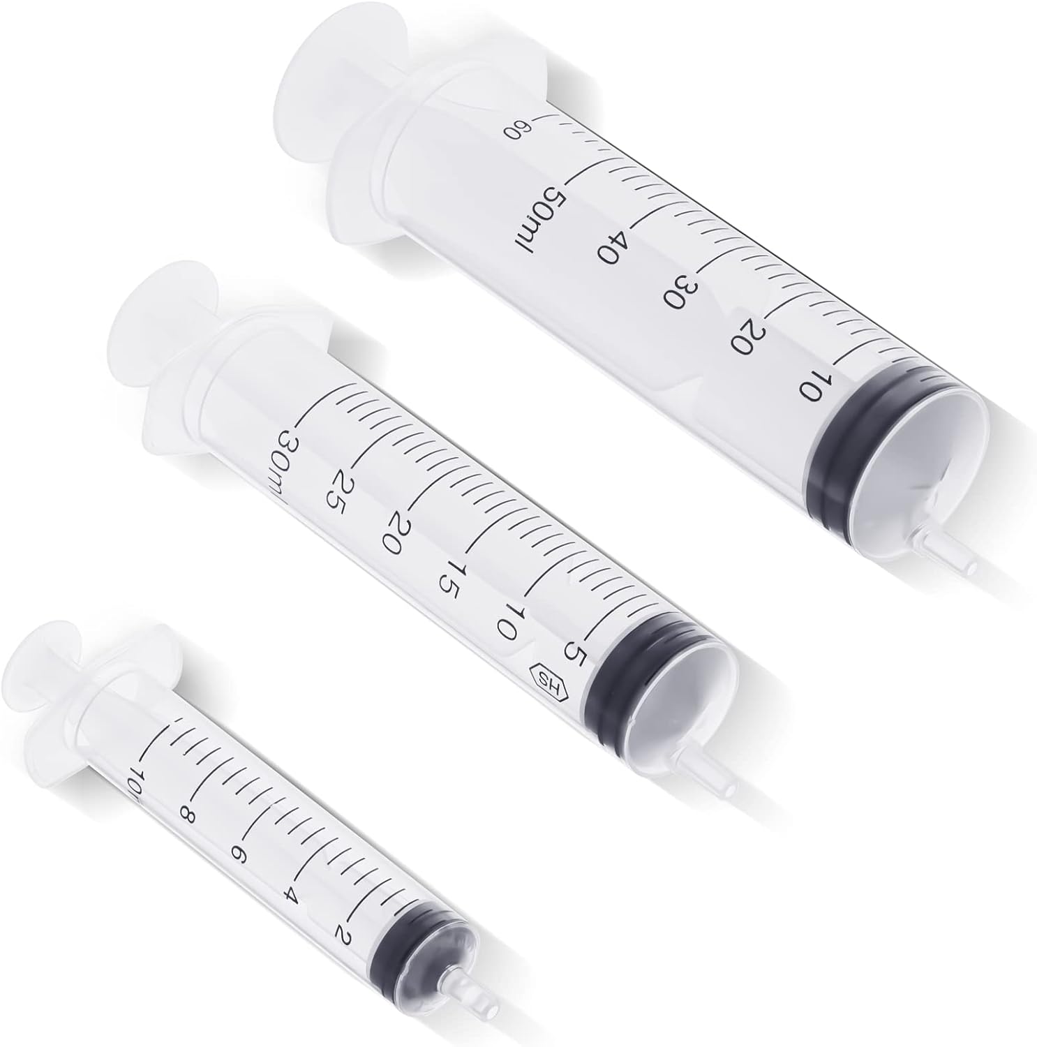 Three red rubber 8 French animal feeding tubes alongside blue bulb syringe