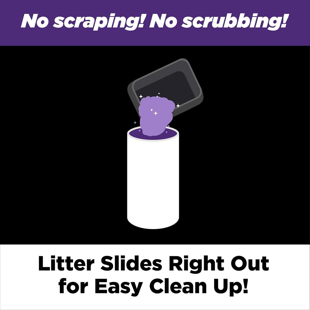 Demonstration of rock hard clumps sliding out of litter tray
