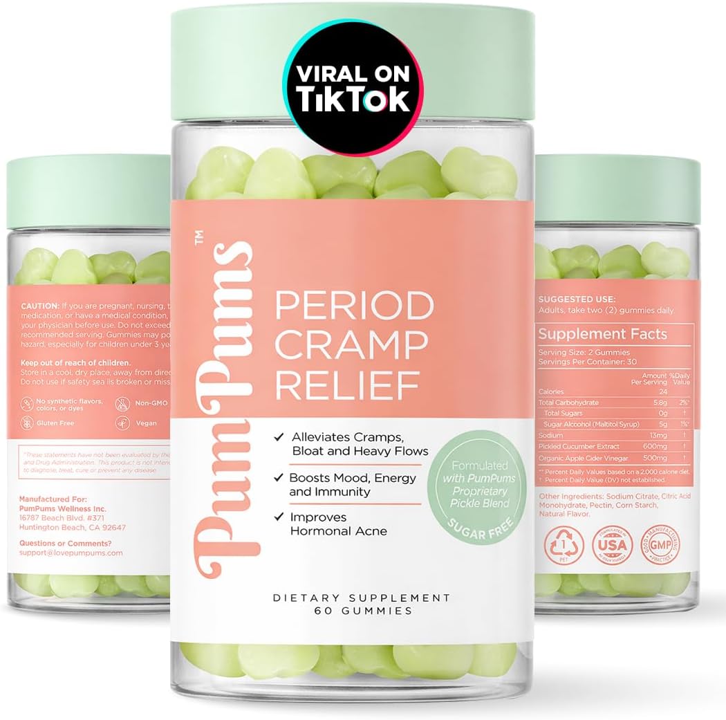 PumPums Period Cramp Relief Gummies front view packaging