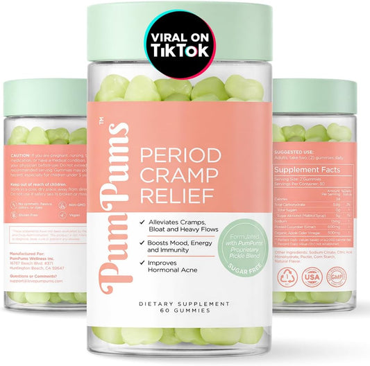 PumPums Period Cramp Relief Gummies front view packaging