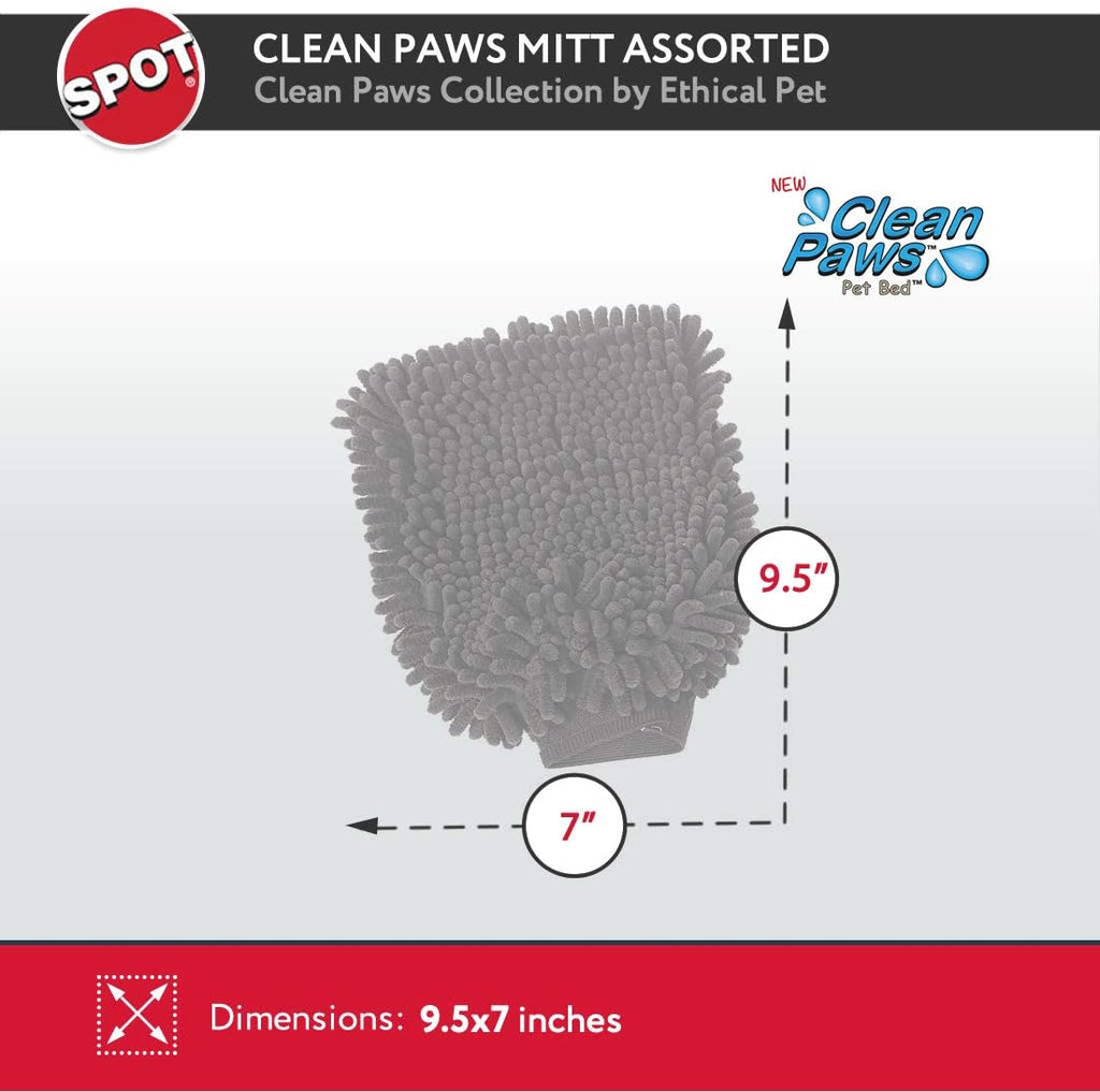 SPOT Clean Paws Chenille Microfiber Dog Towel Mitt - Super Absorbent, Quick-Drying, Washable, Double-Sided Glove for Wet Paws & Body, Durable, Odor-Free, Gently Massages & Dries, 9.5in x 7in - Image 9