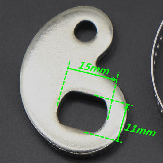 Close-up of the precision worm drive threading on the adjustable fasteners.