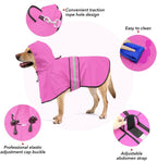Ezierfy high visibility pet poncho night view showcasing the reflective strips under bright light conditions.