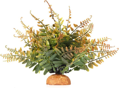 Detailed view of artificial dry grass foliage for reptile tank