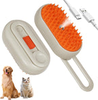 Linfox 4-in-1 Pet Steam Brush front view with silicone bristles