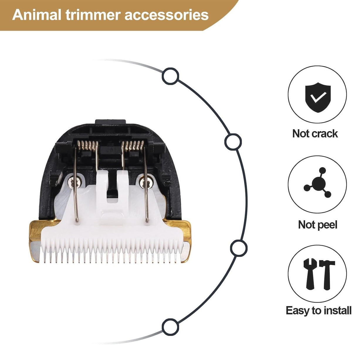 High quality heat resistant ceramic replacement head for rechargeable pet trimmers