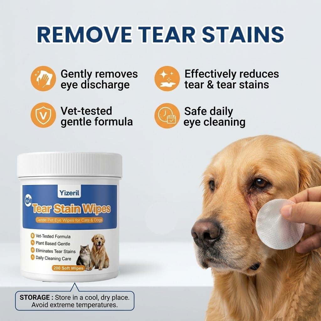 Safe plant-based formulation pet eye wipes container layout