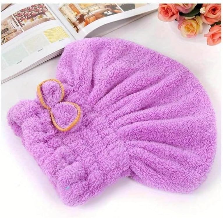 Navya Export hair towel turban being used during a facial skincare and makeup routine.