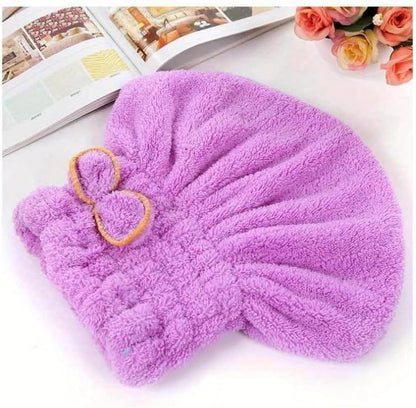 Navya Export hair towel turban being used during a facial skincare and makeup routine.