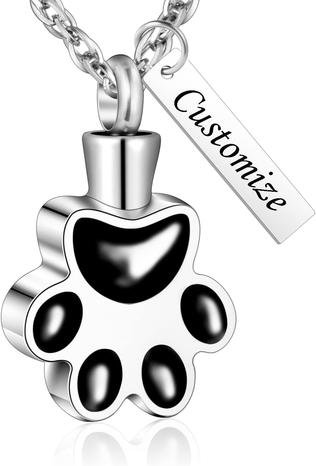 abooxiu Paw Print Urn Necklace for Ashes Cremation Necklace for Pet Ashes Stainless Steel Ash Necklace Memorial Ash Holder - Image 11