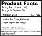 Natural herbal respiratory and urinary tract supplement bottle for cats
