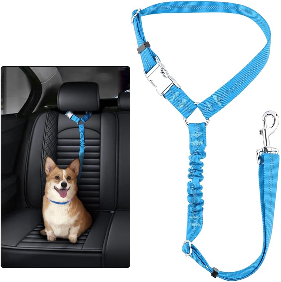 Plutus Pet Dog Seat Belt for Car Headrest, Reflective and Adjustable Restraint with Elastic Bungee for Safety, Vehicle Seatbelt Harness for Small Medium Large Dogs and Cats - Image 14