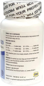 Close up of Chom SAMeLQ liver supplement packaging for pets