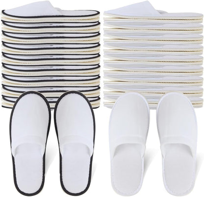 Yeios disposable slippers front view showing white closed toe design for hotel guests