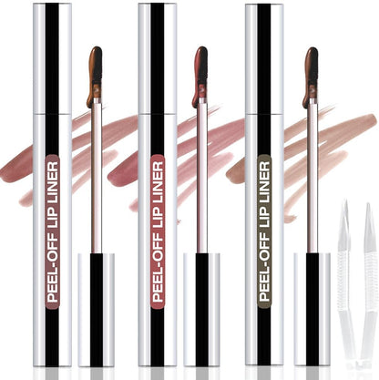 Baisen Diary matte peel off lip liner stain three piece set front view showing tubes and application tweezers