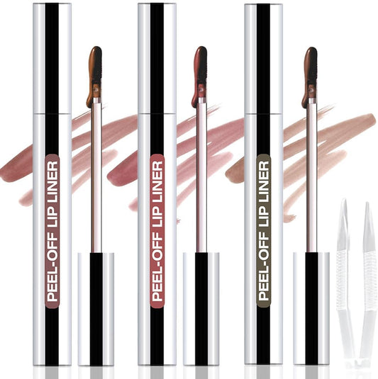 Baisen Diary matte peel off lip liner stain three piece set front view showing tubes and application tweezers