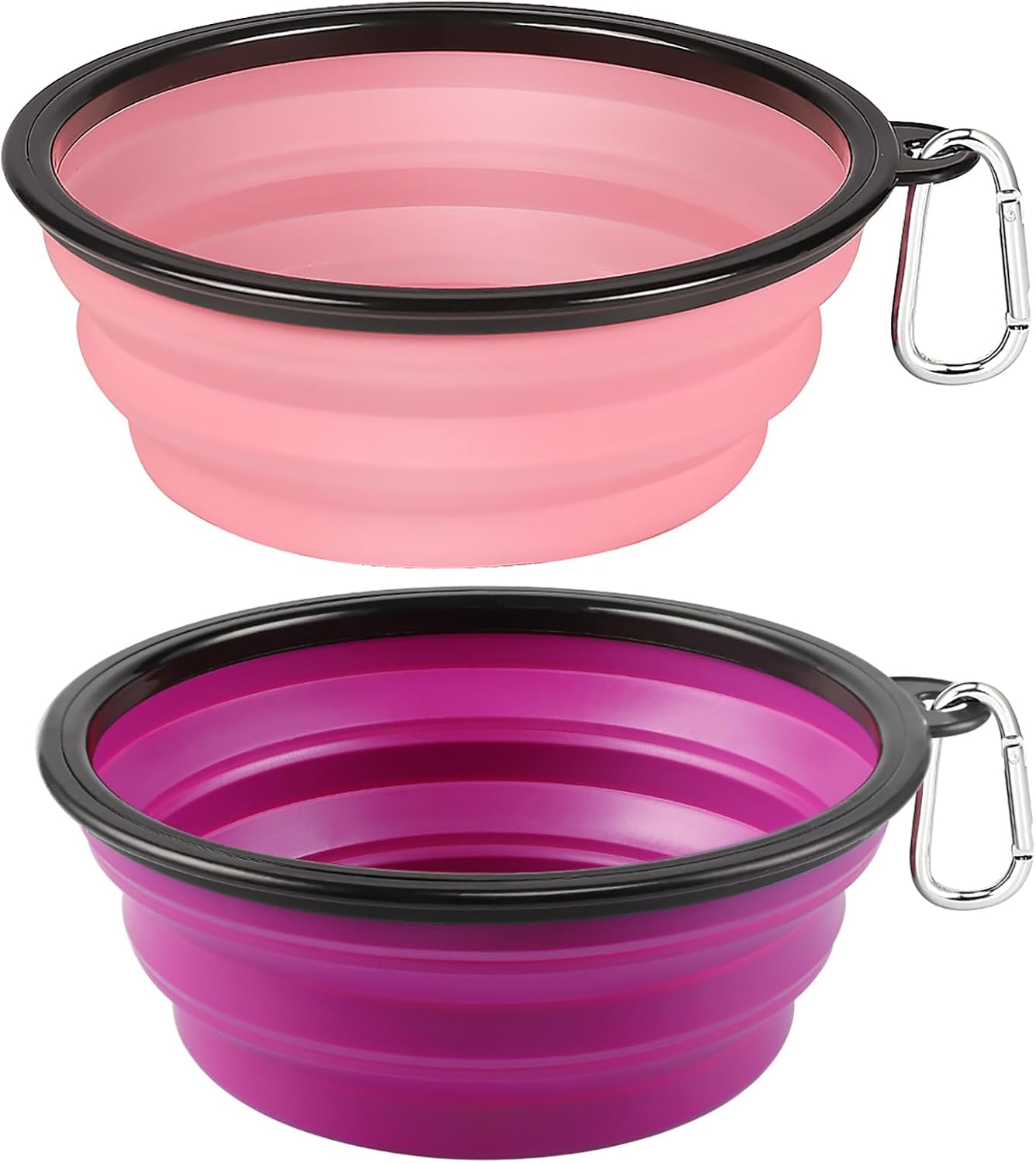 Kytely Large Collapsible Dog Bowls 2 Pack, 34oz Foldable Dog Travel Bowl, Portable Pet Water Food Bowl with Clasp, Pet Cat Feeding Cup Dish for Traveling, Walking, Hiking (Black+Blue) - Image 14