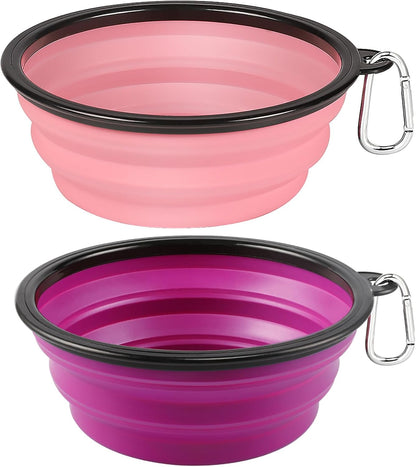 Kytely Large Collapsible Dog Bowls 2 Pack, 34oz Foldable Dog Travel Bowl, Portable Pet Water Food Bowl with Clasp, Pet Cat Feeding Cup Dish for Traveling, Walking, Hiking (Black+Blue) - Image 14