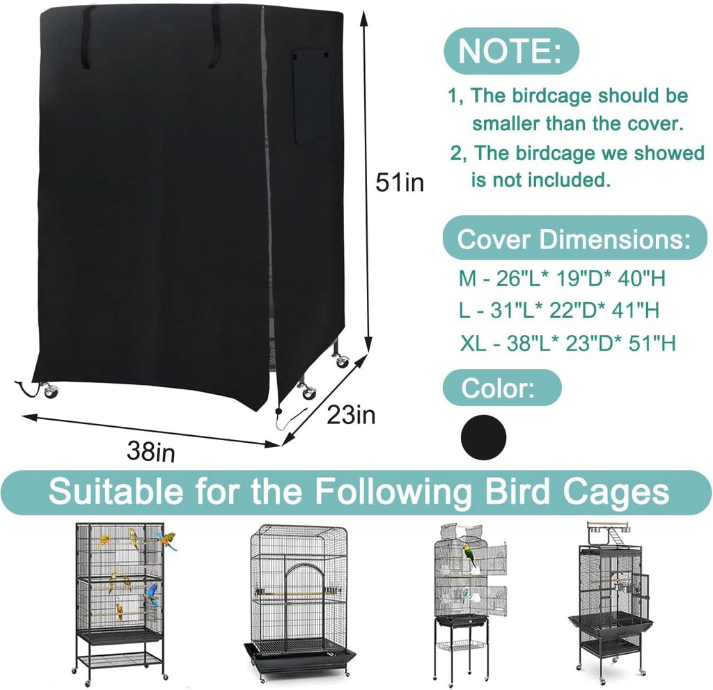 Close up of the durable black nylon fabric texture on the Deckaly cage cover.