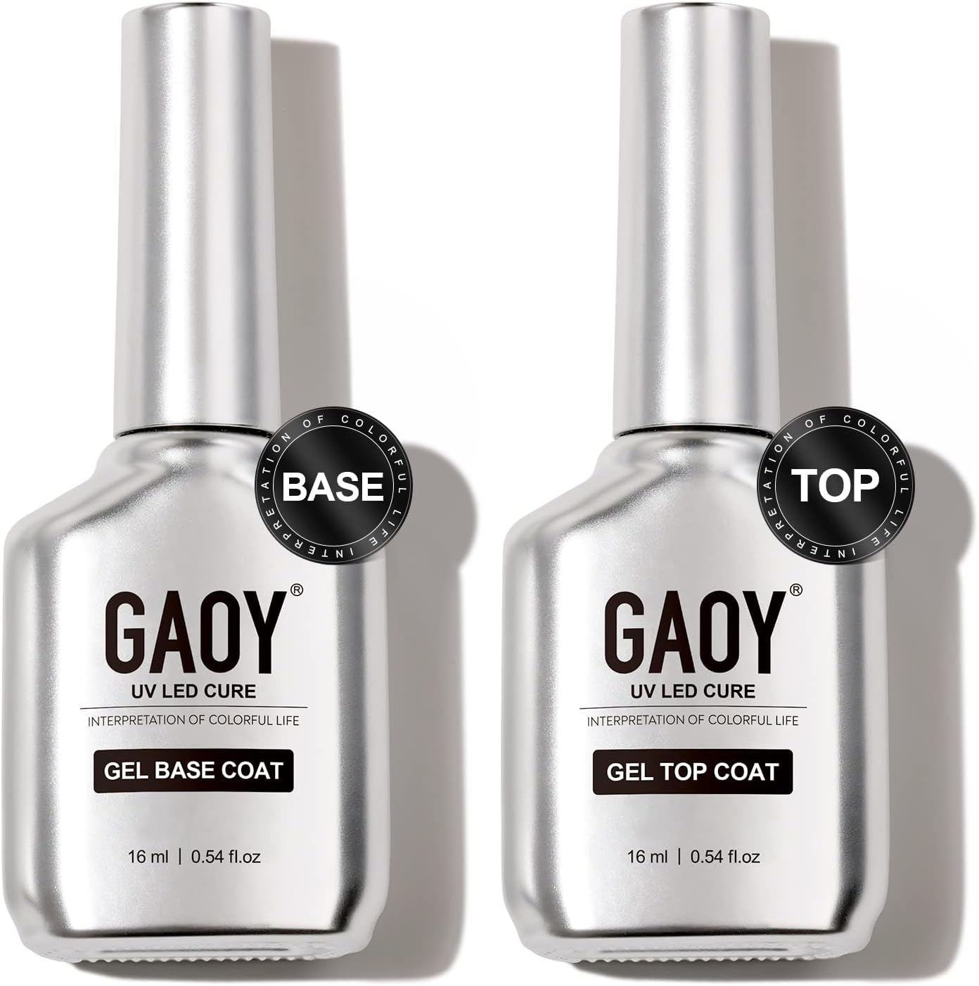 Gaoy Glassy Gel top coat and base coat set front view