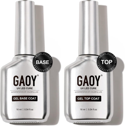Gaoy Glassy Gel top coat and base coat set front view