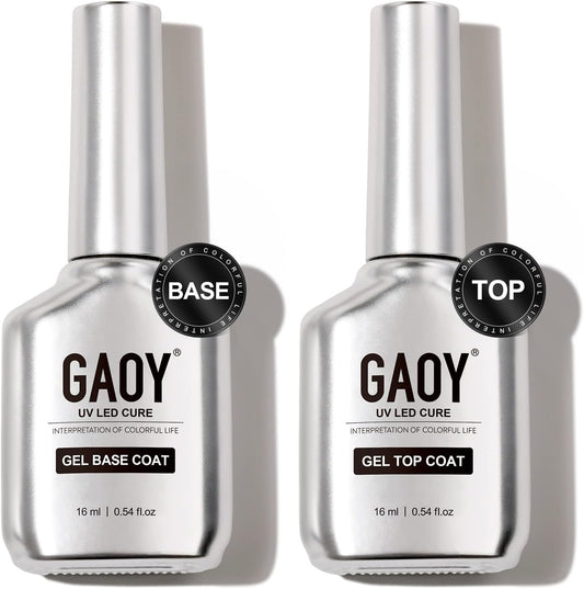 Gaoy Glassy Gel top coat and base coat set front view
